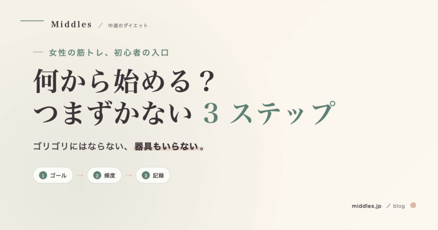 女性の筋トレ、何から始める？初心者がつまずかない 3 ステップ